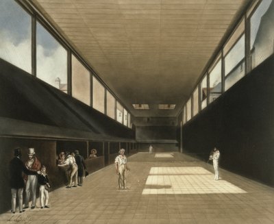 Il Campo da Tennis a Versailles, inciso da Lawrence Josset, pub. 1976 da Louis Leopold Boilly